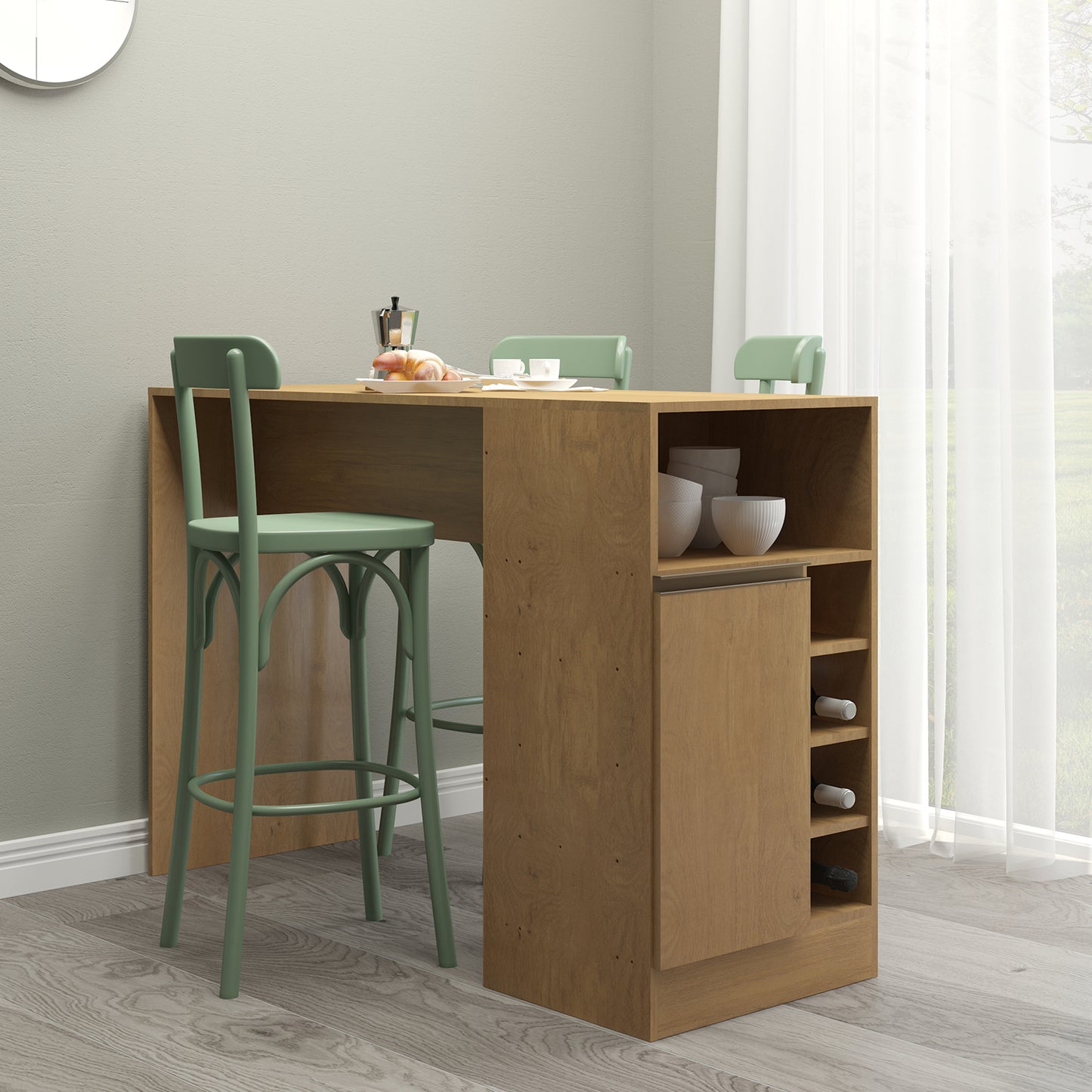 Mesa Comedor de Diario Paulina Marrón Claro
