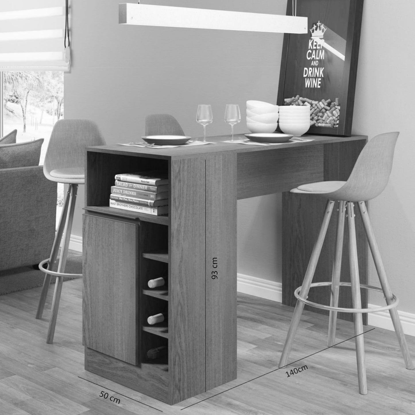 Mesa Comedor de Diario Paulina Marrón Claro