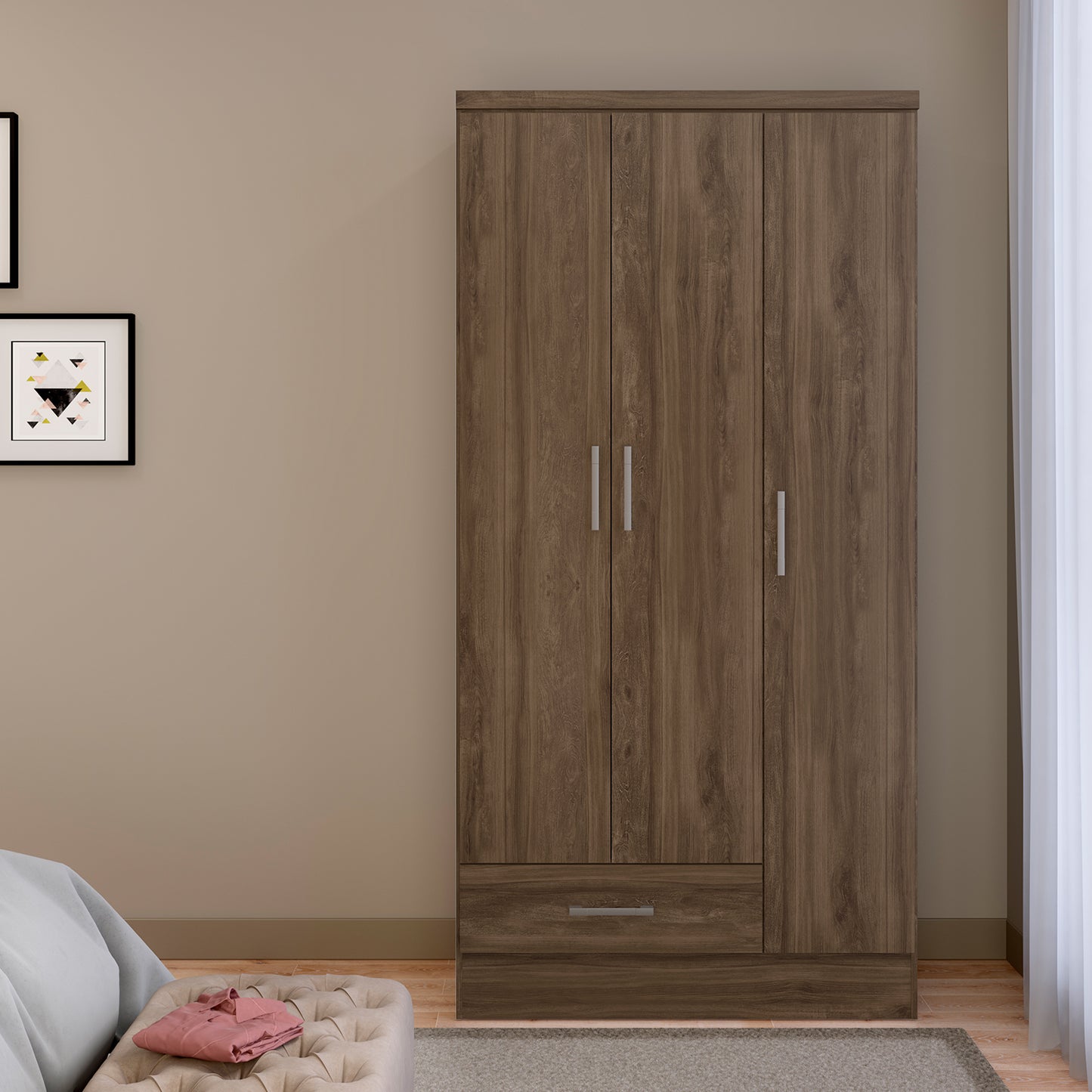 Clóset 3 Puertas 1 Cajón Classic Legno