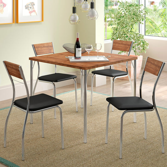 Mesa de Comedor 87.5x87.5 Design Native Cromada
