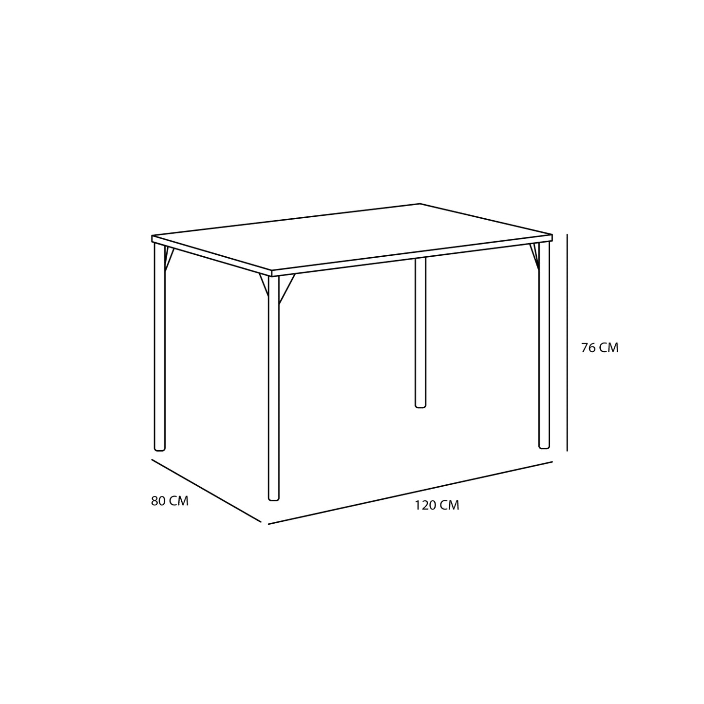 Mesa de Comedor 120x80 Design Rústico Negro