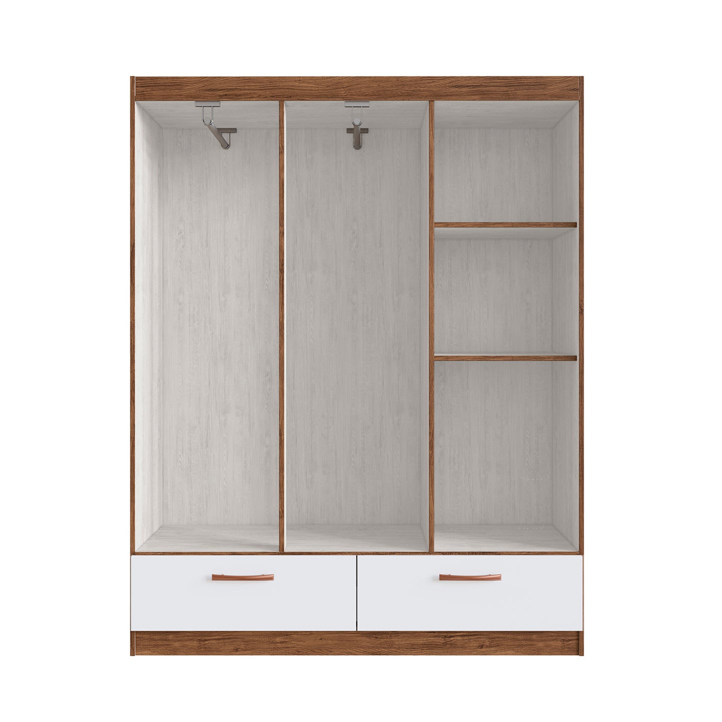 Clóset 6 Puertas 2 Cajones Hoga SP Verona Castaño Blanco