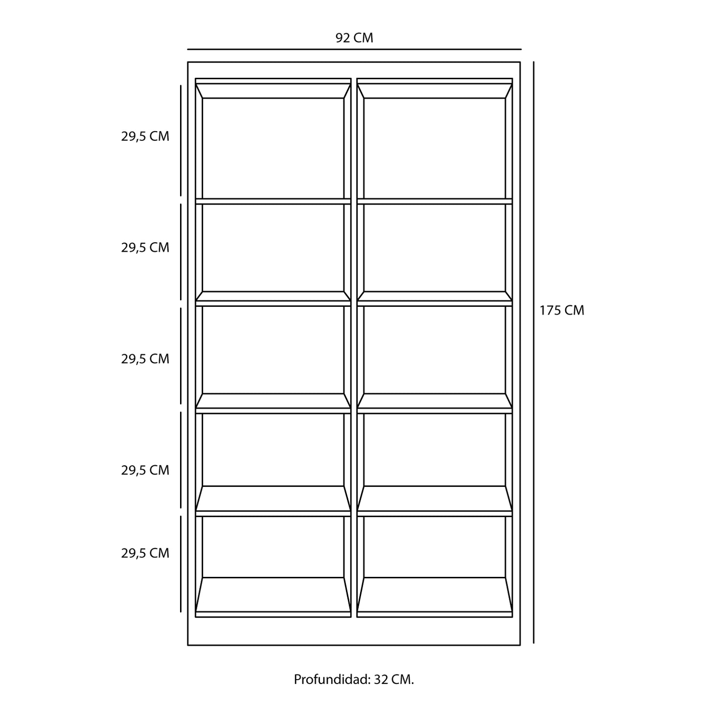 Estante Multiuso 4 Puertas Dueto Negro