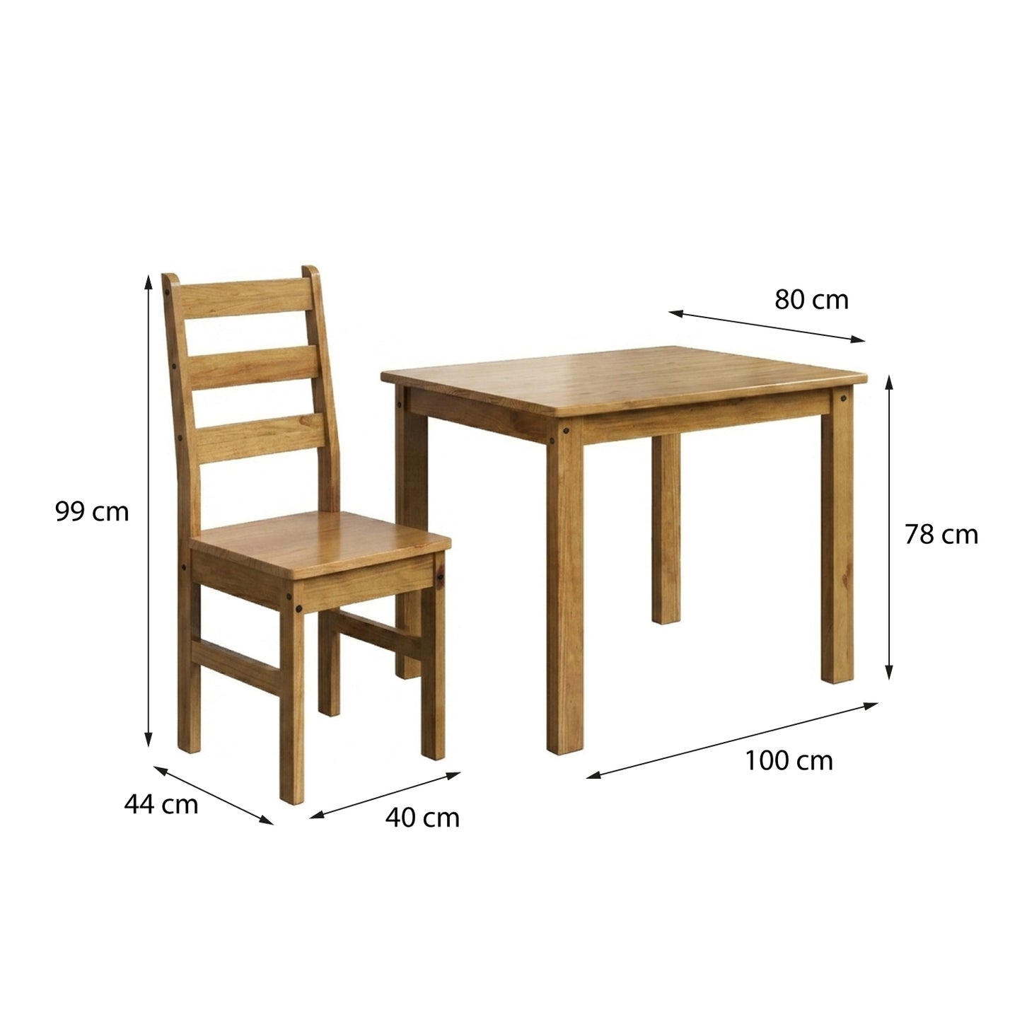 Set de Comedor con 4 Sillas 100% Madera Hoga Bella Nogal
