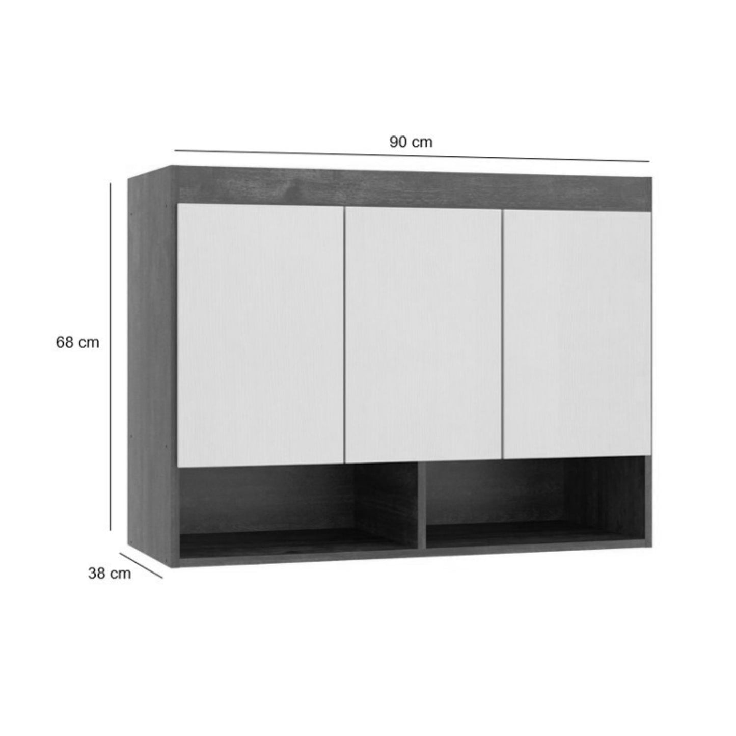 Estante aereo 3 Puertas Selene Marrón Claro