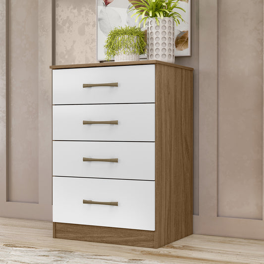 Cómoda 4 Cajones Hoga MS913 Natural Blanco