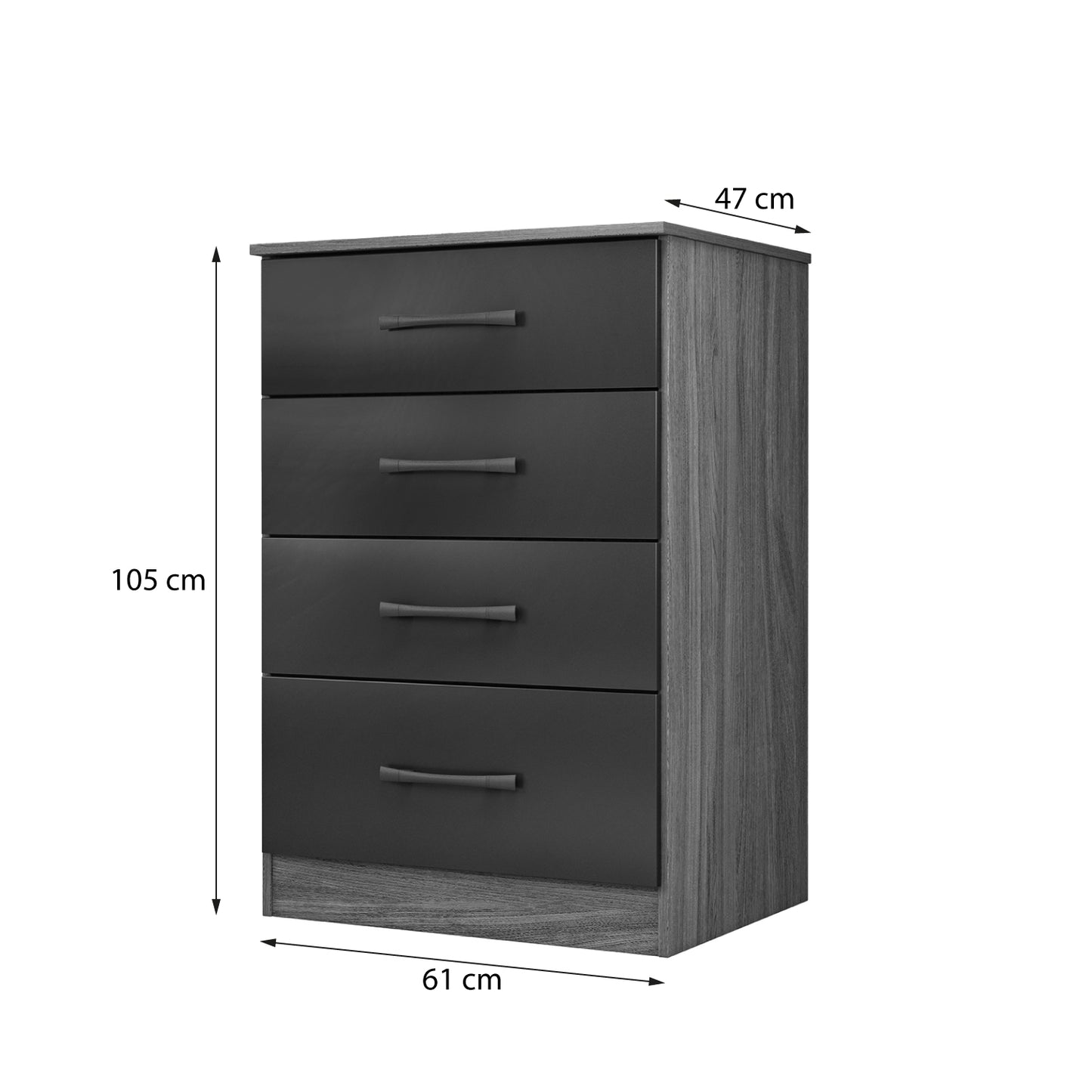 Cómoda 4 Cajones Hoga MS913 Café Claro Gris