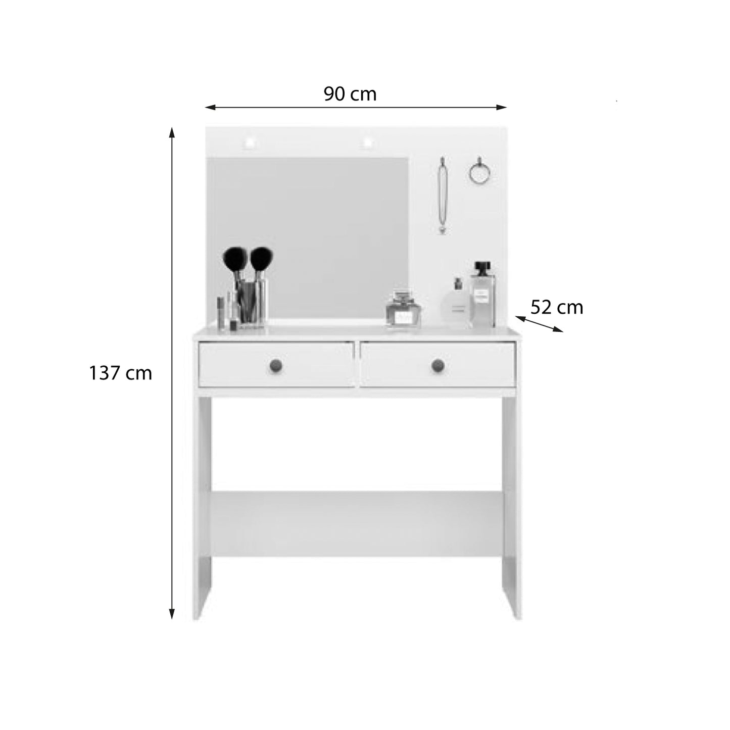 Tocador 2 cajones Hoga Ideal Blanco