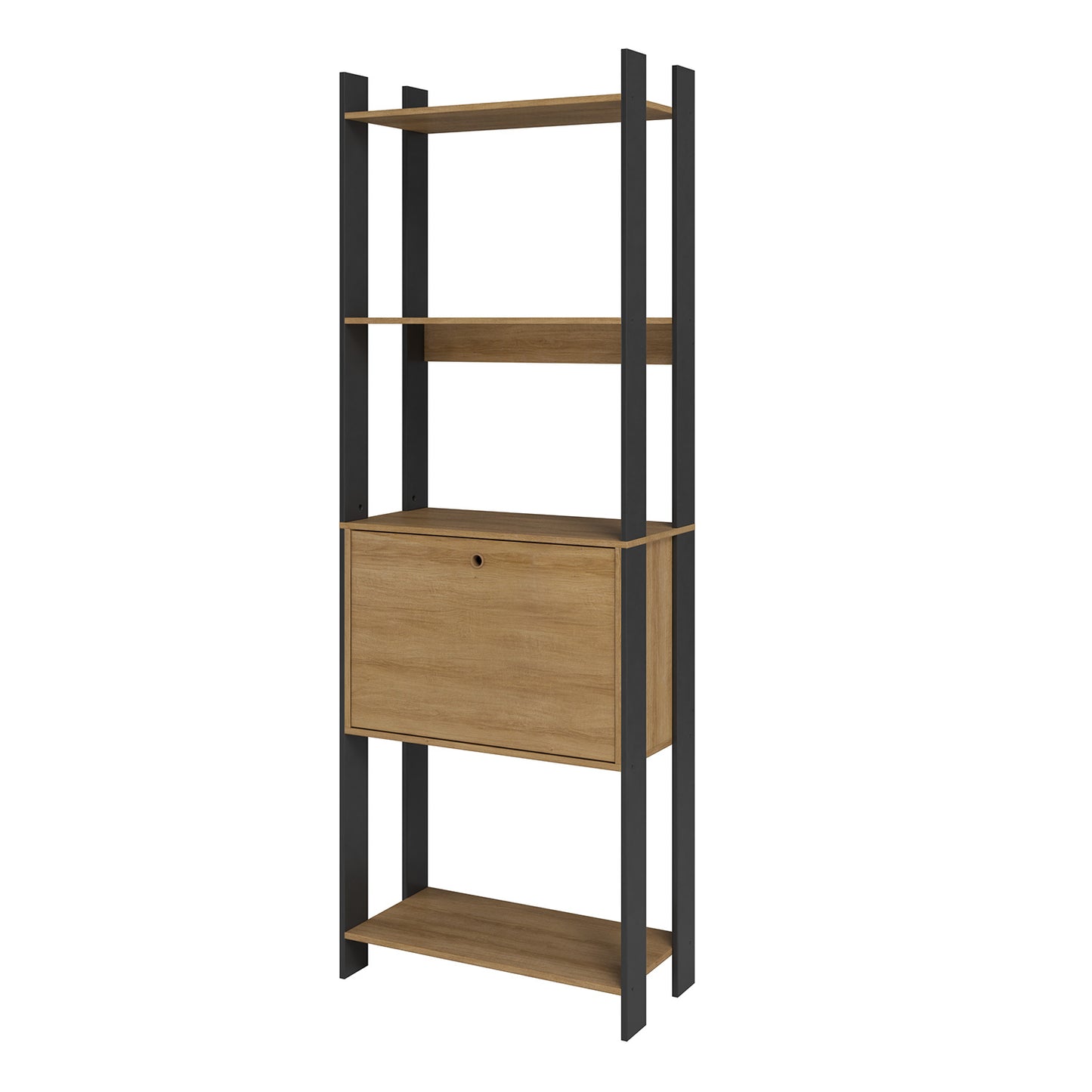 Estante 4 Nichos Y 1 Puerta Hoga Negro Nuez