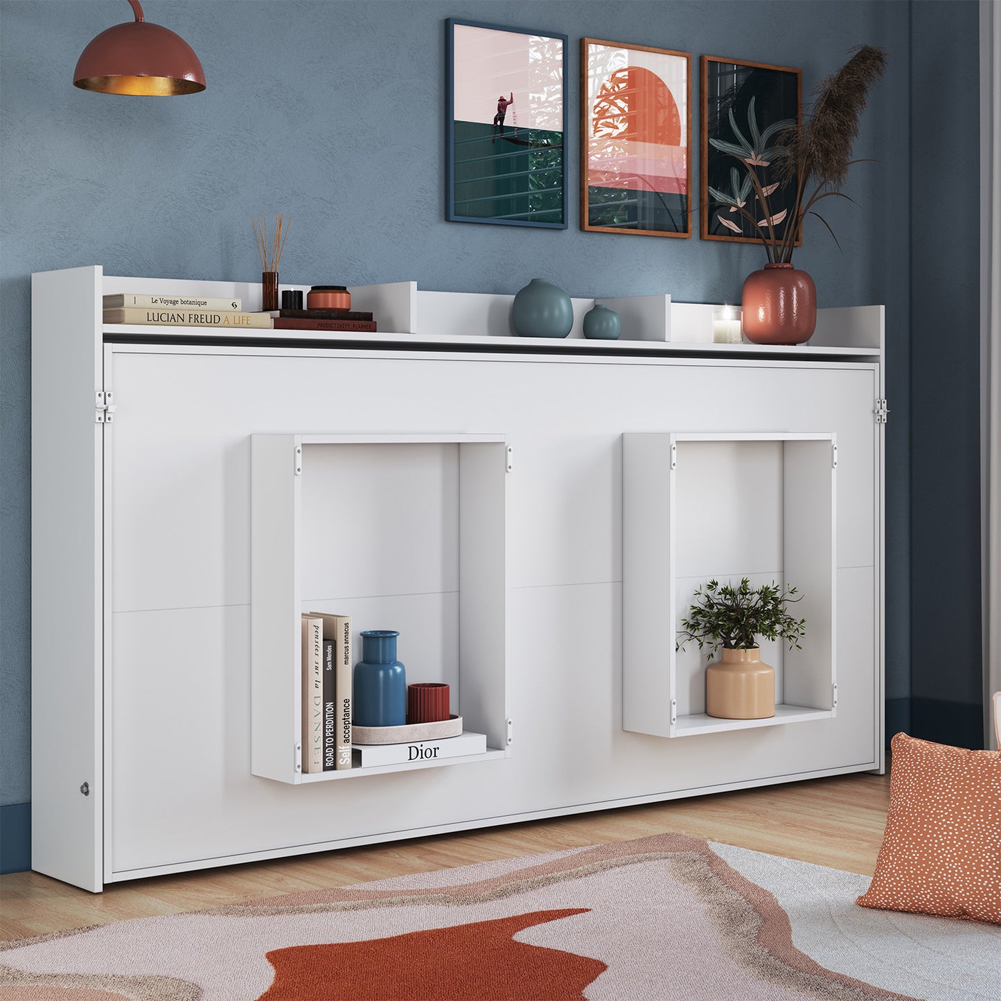 Cama Plegable Horizontal 1,5 Pza Hoga Hanover Blanco