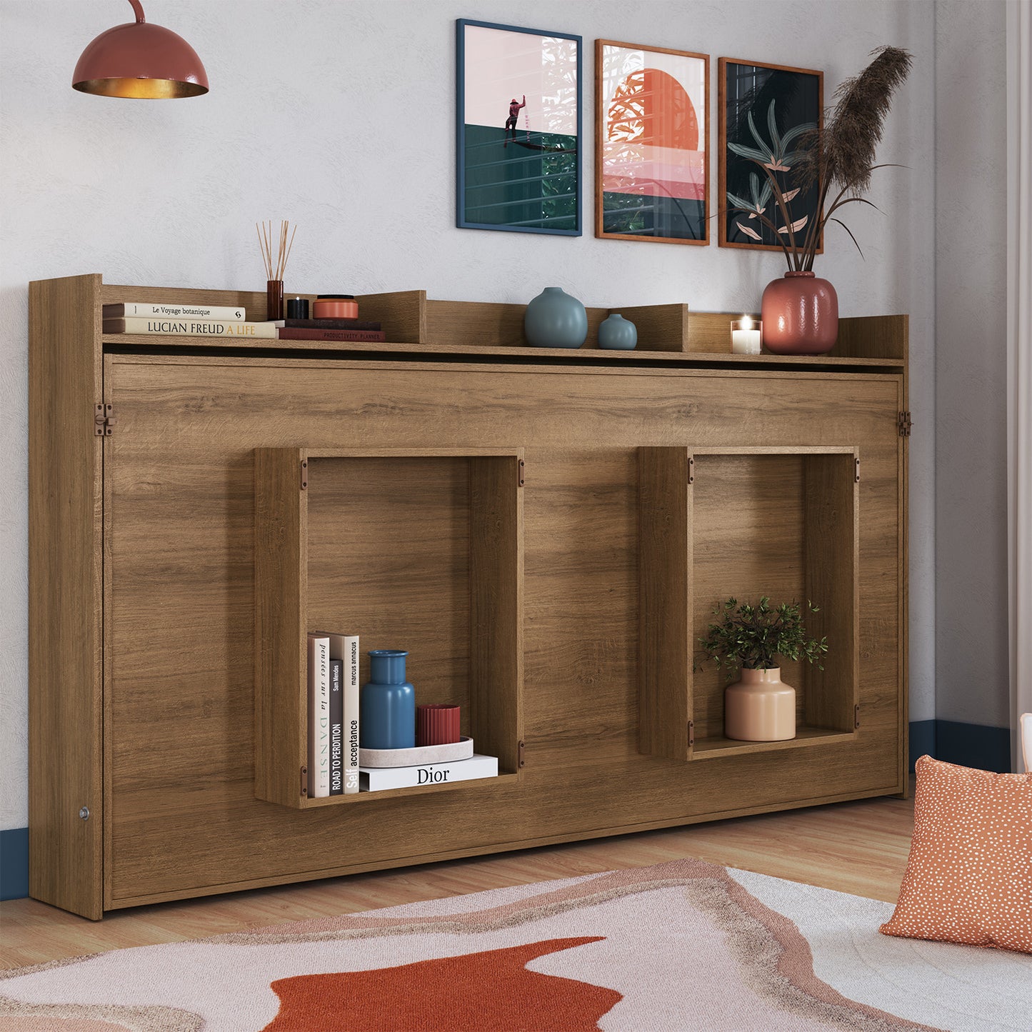 Cama Plegable Horizontal 1,5 Pza Hoga Hanover Miel