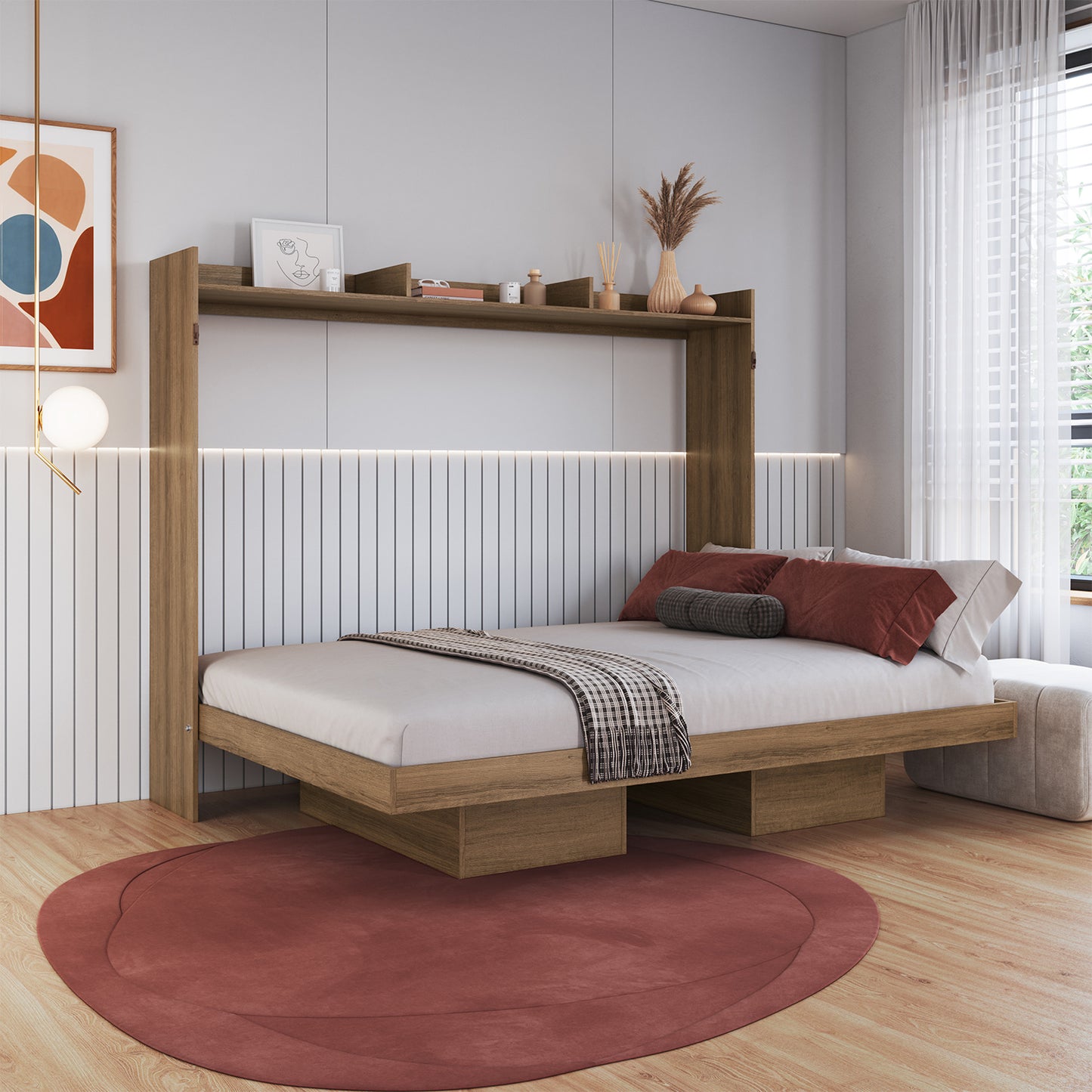 Cama Plegable Horizontal 2 Pza Hoga Hanover Miel