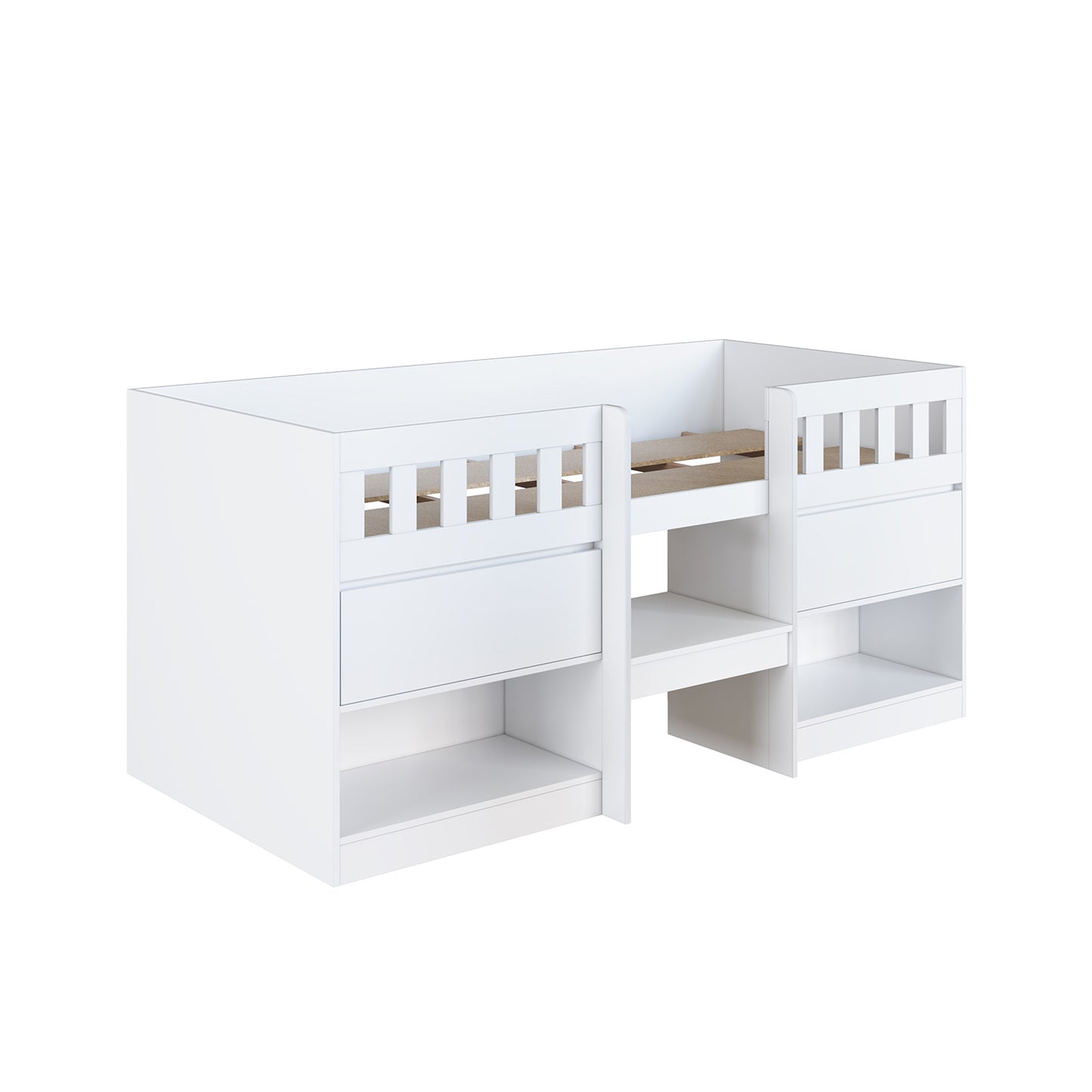 Cama Alta 2 puertas 1 Pza Hoga Bela Blanco