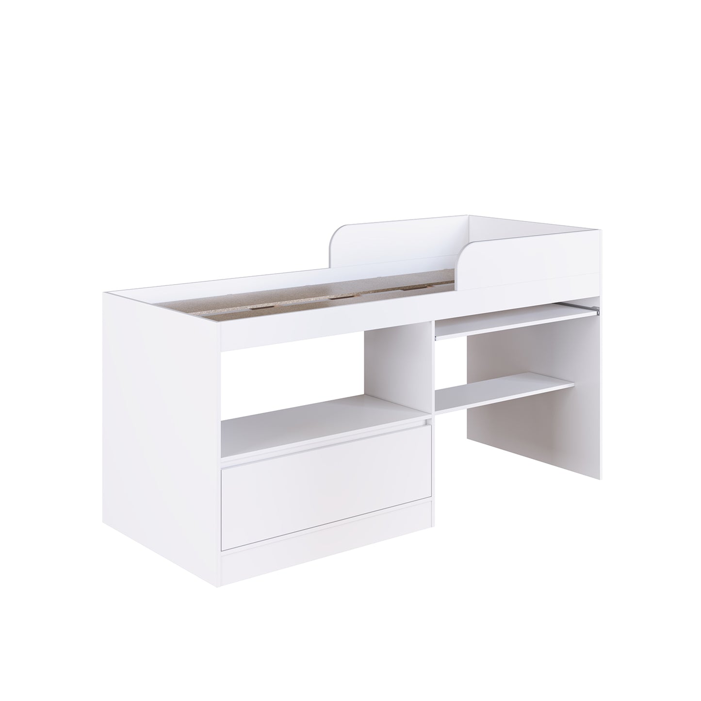 Cama Alta Multifuncional 1,5 Pza Hoga Jacarta Blanco