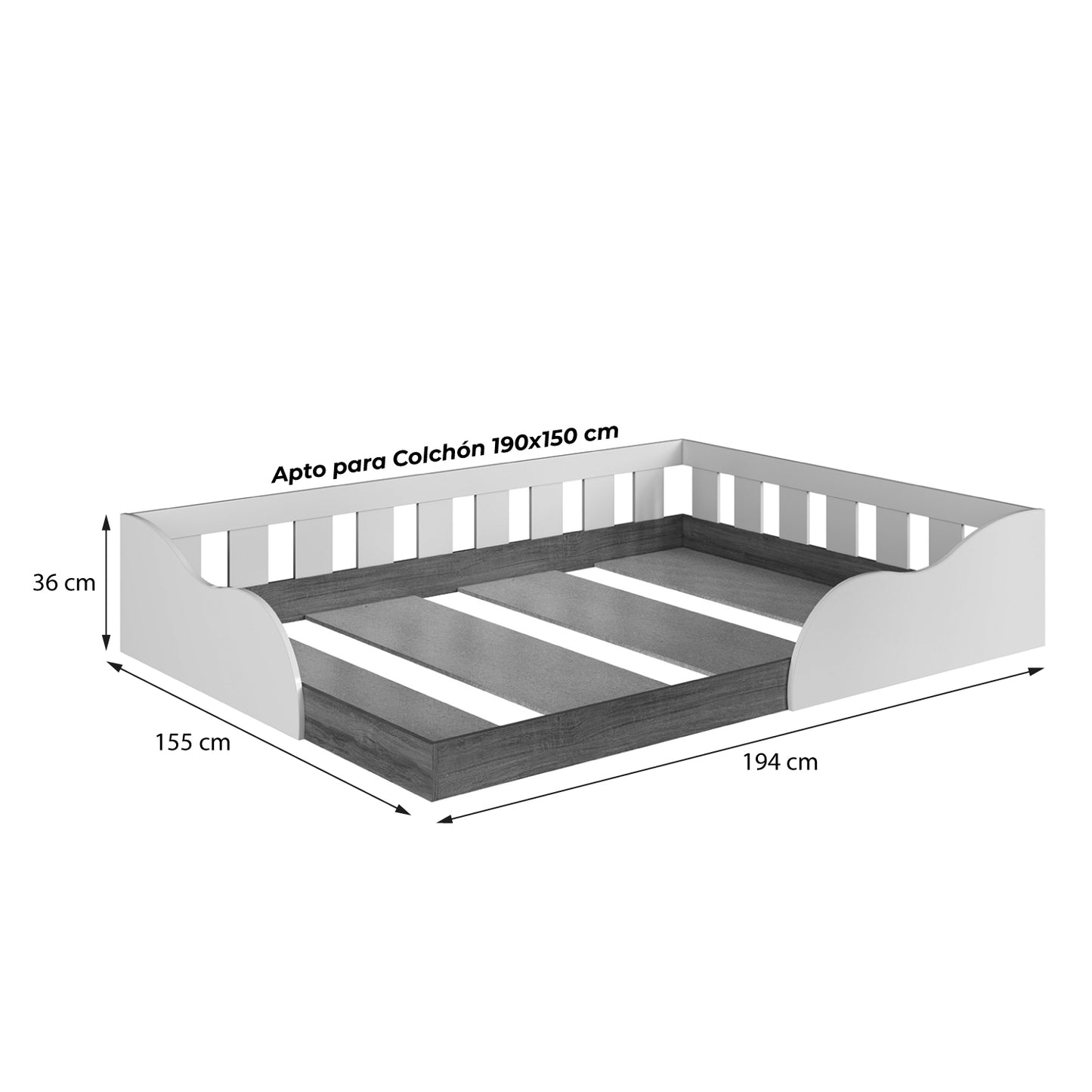 Cama Montessori 2 Pza Hoga Memphis Blanco