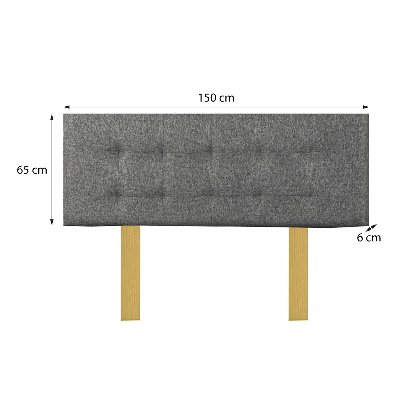 Combo Cama HÖGA 2 Plazas + Respaldo Gris