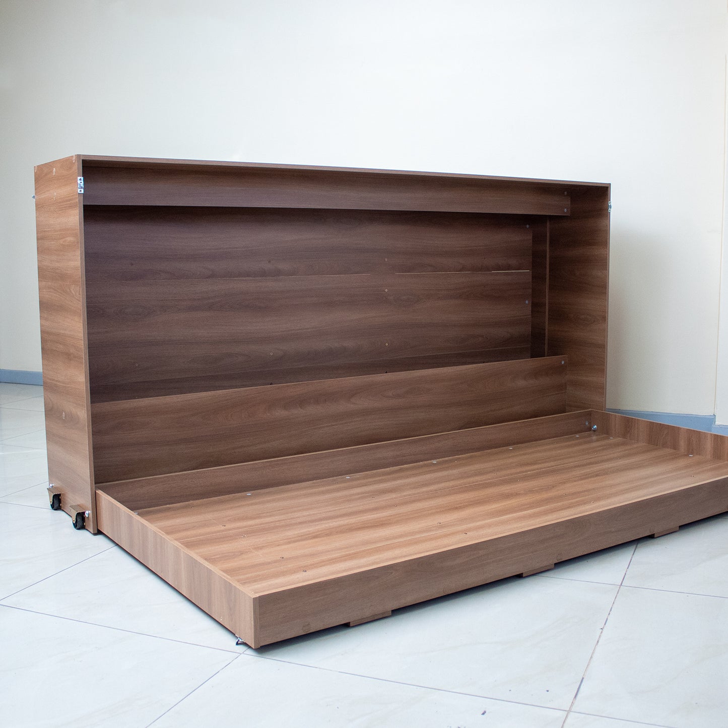 Cama Doble Plegable Horizontal 1 Plaza Phoenix Nogal