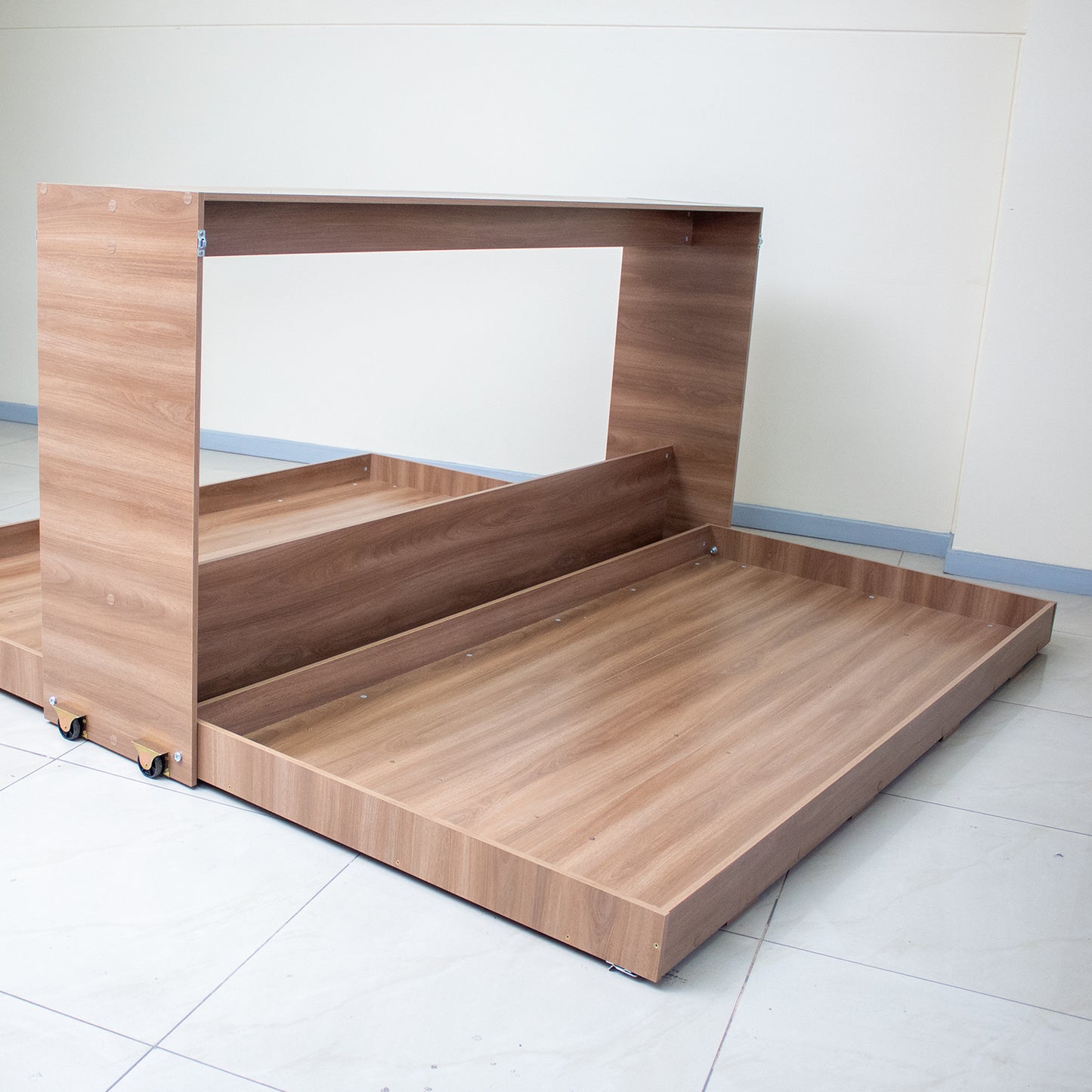 Cama Doble Plegable Horizontal 1 Plaza Phoenix Nogal
