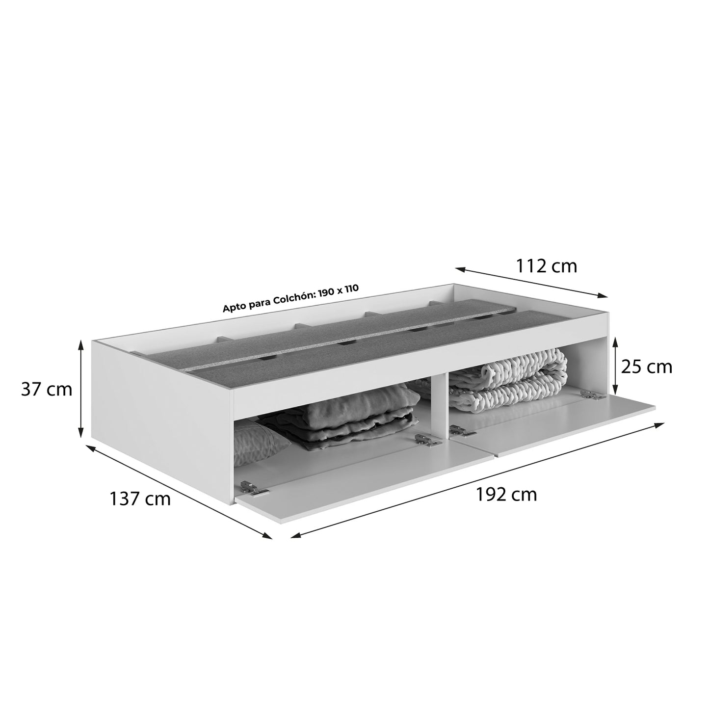 Cama Boxet con 2 Puertas 1,5 Pzas Hoga Tokio Miel