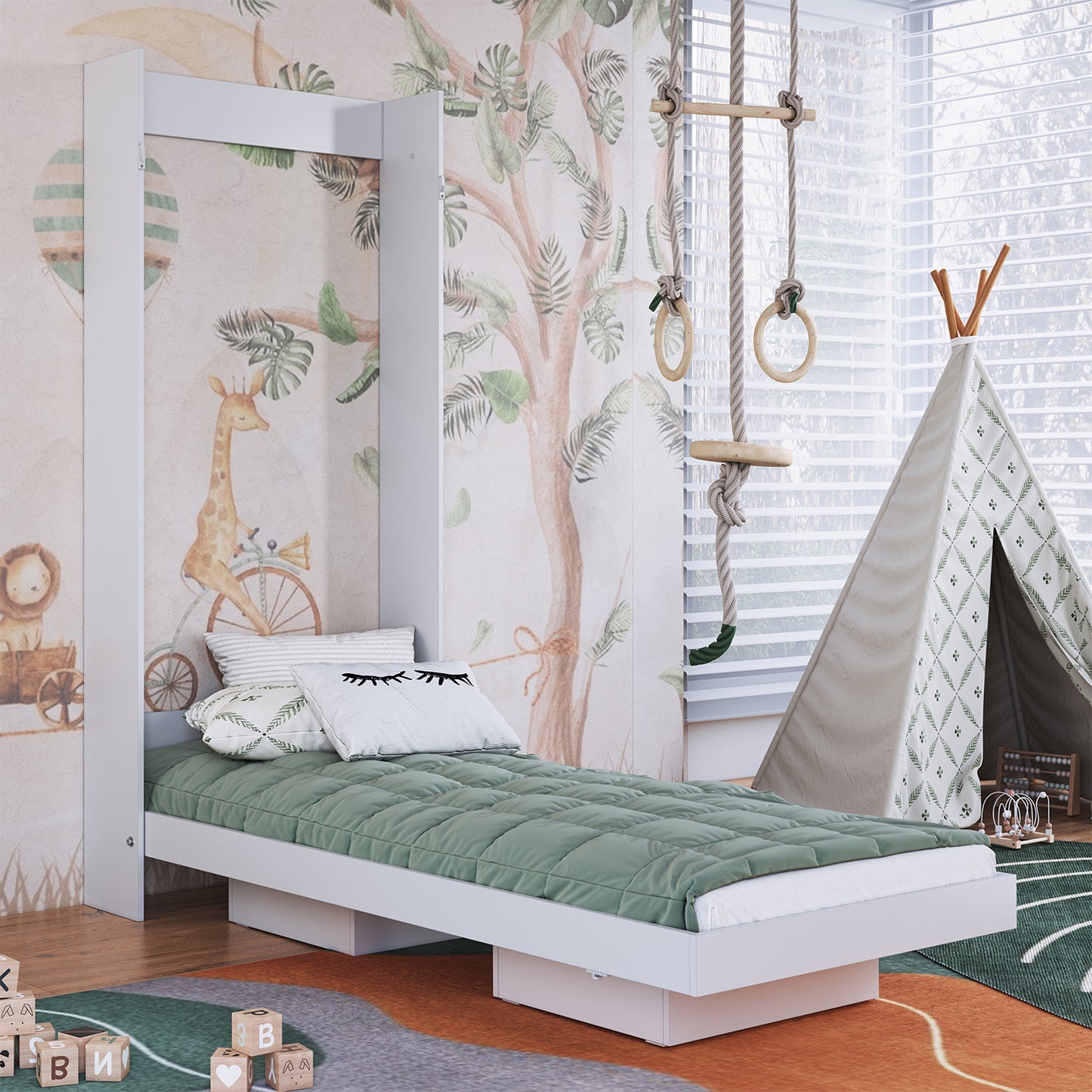 Cama Plegable Vertical 1,5 Pzas Hoga Vancouver Blanco