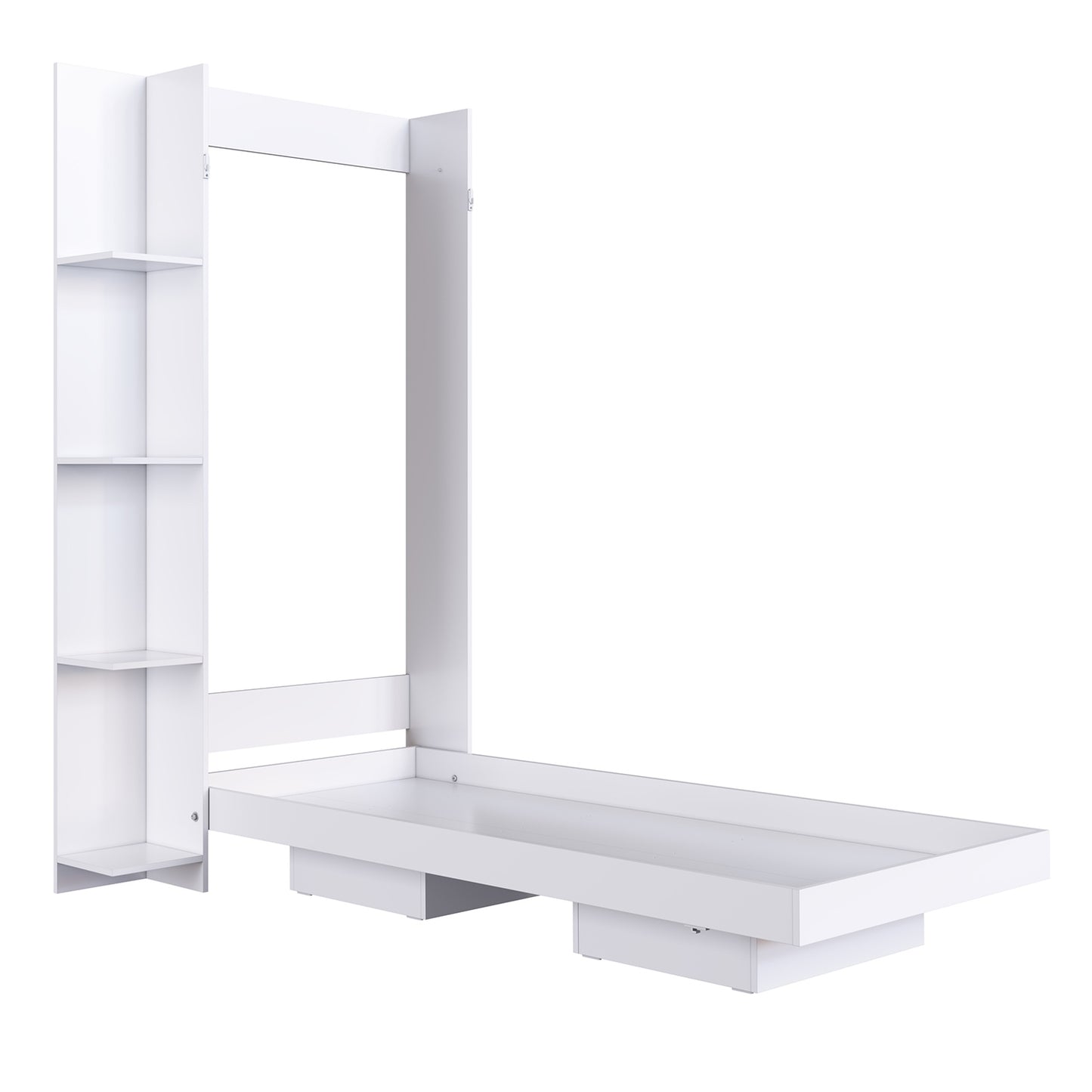 Cama Plegable Vertical con Estante 1,5 Pzas Hoga Vancouver Blanco