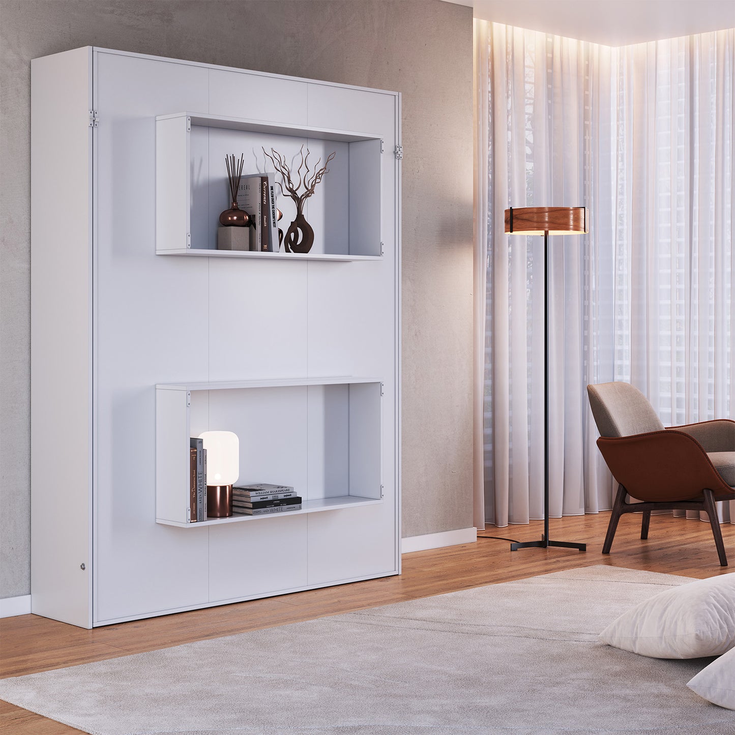 Cama Plegable Vertical 2 Pzas Hoga Vancouver Blanco
