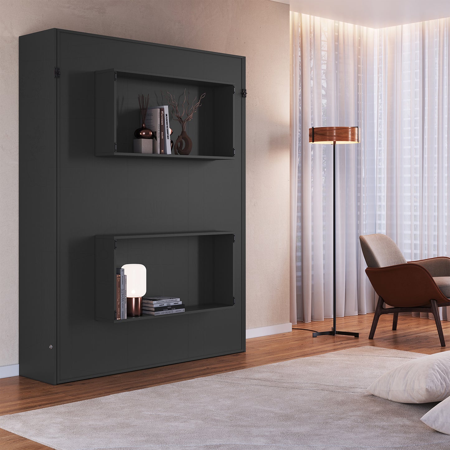 Cama Plegable Vertical 2 Pzas Hoga Vancouver Gris
