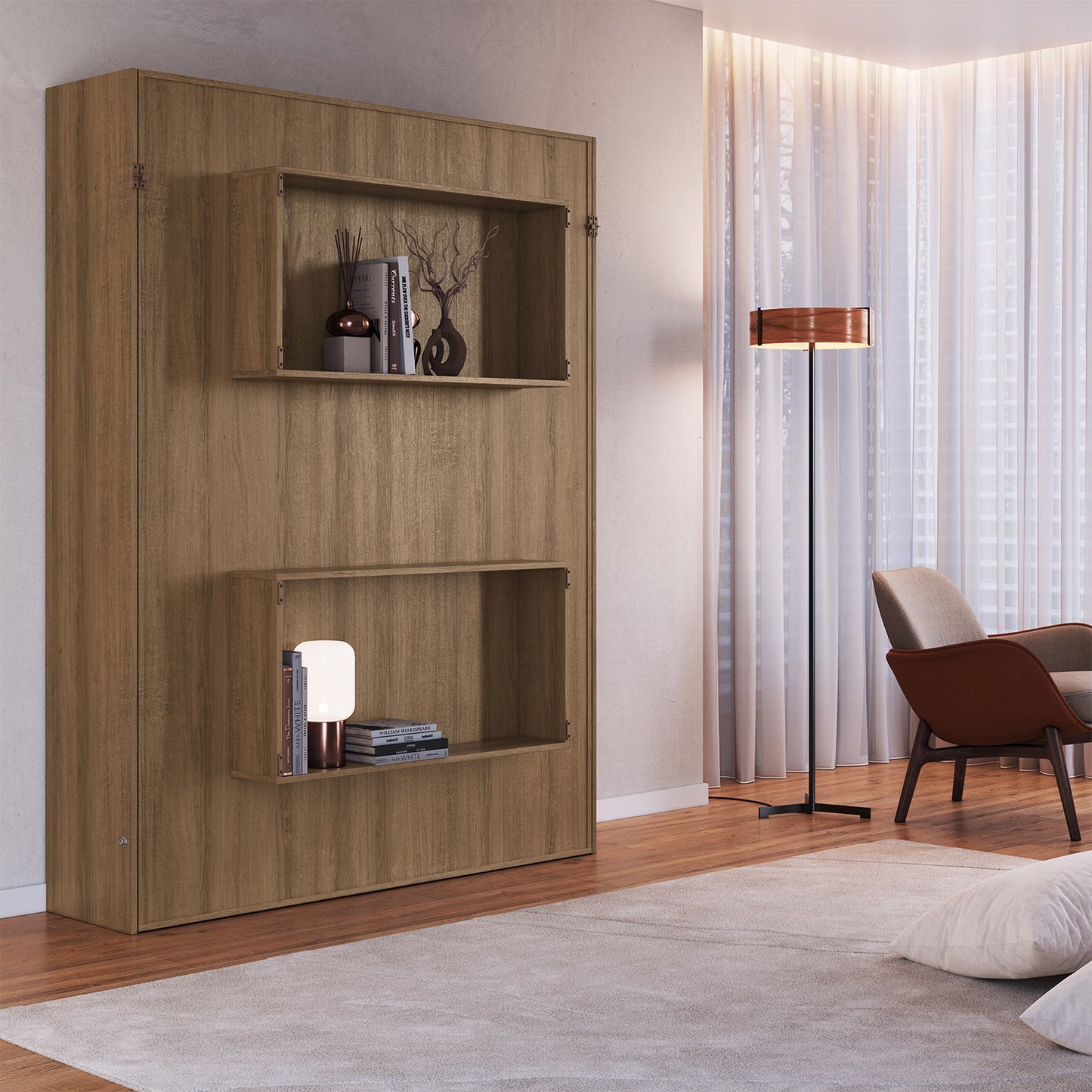 Cama Plegable Vertical 2 Pzas Hoga Vancouver Miel
