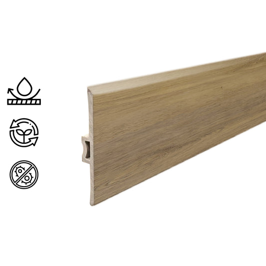 Pack 5 Unidades Moldura T PVC 2mt x 45mm Castaño