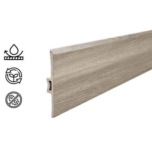 Pack 5 Unidades Moldura T PVC 2mt x 45mm Gris Oak