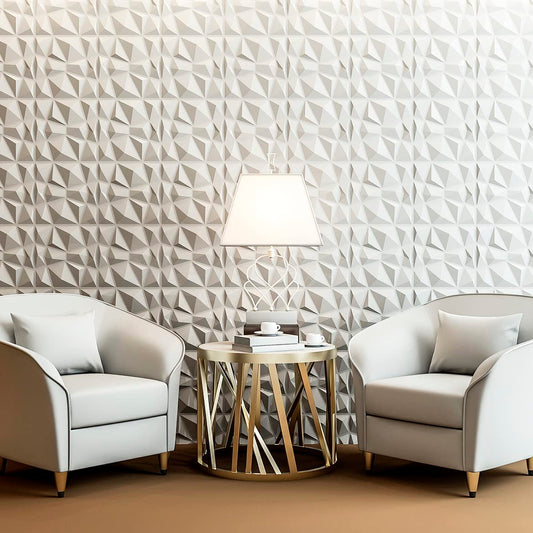 Pack 8 Unidades Panel Decorativo Diamante Pared 3D PVC