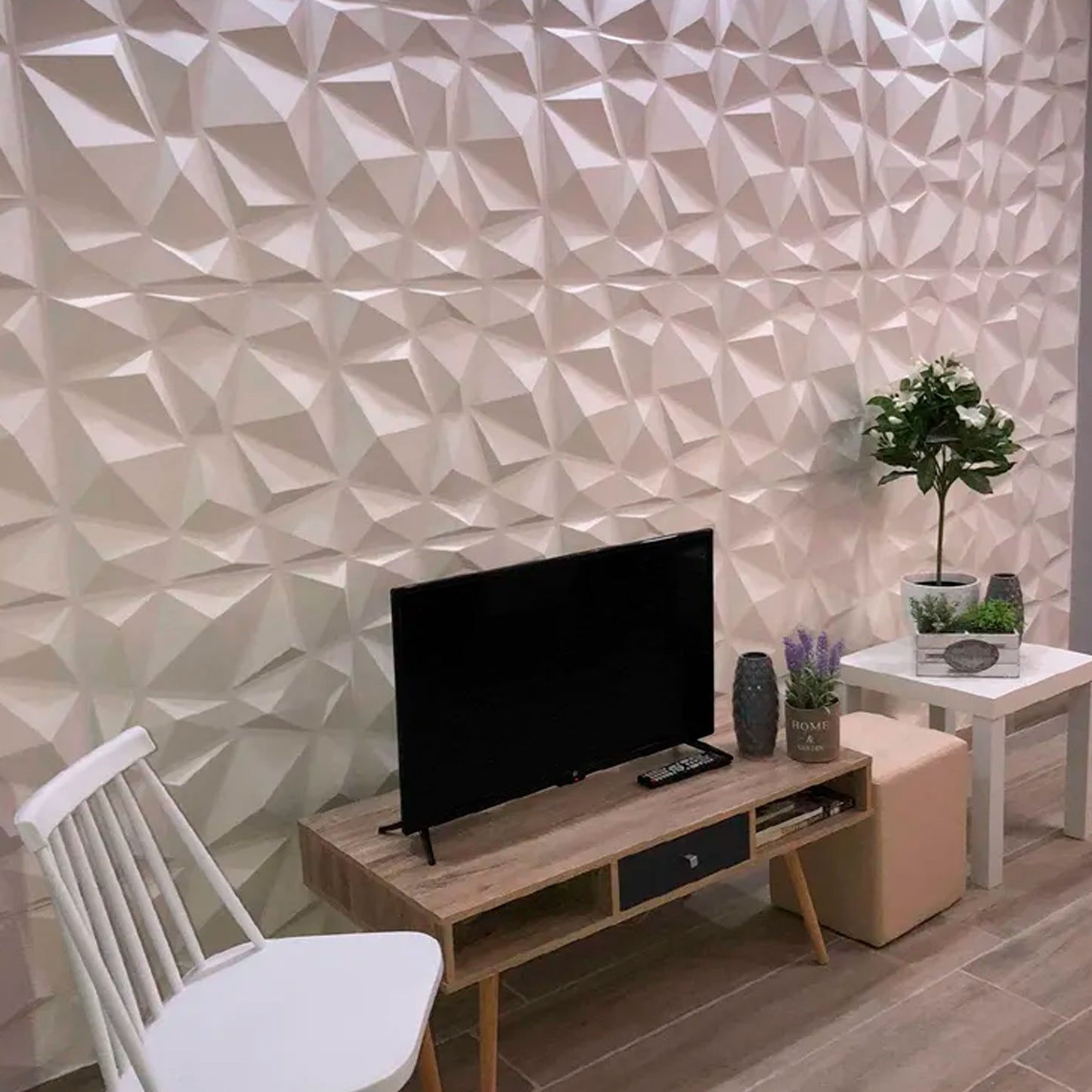 Pack 16 Unidades Panel Decorativo Diamante Pared 3D PVC