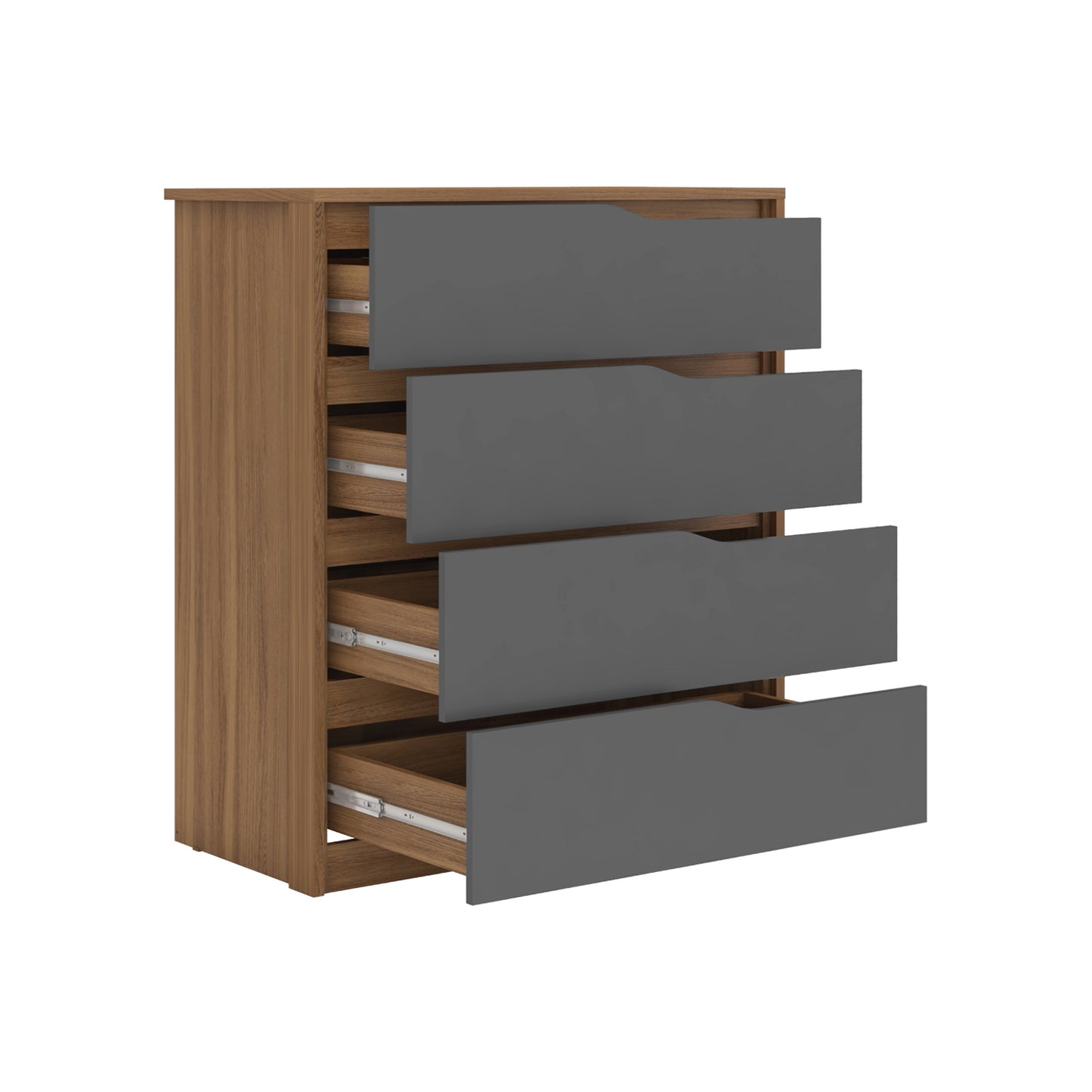 Cómoda 4 Cajones Hoga Atria Almendra Grafito