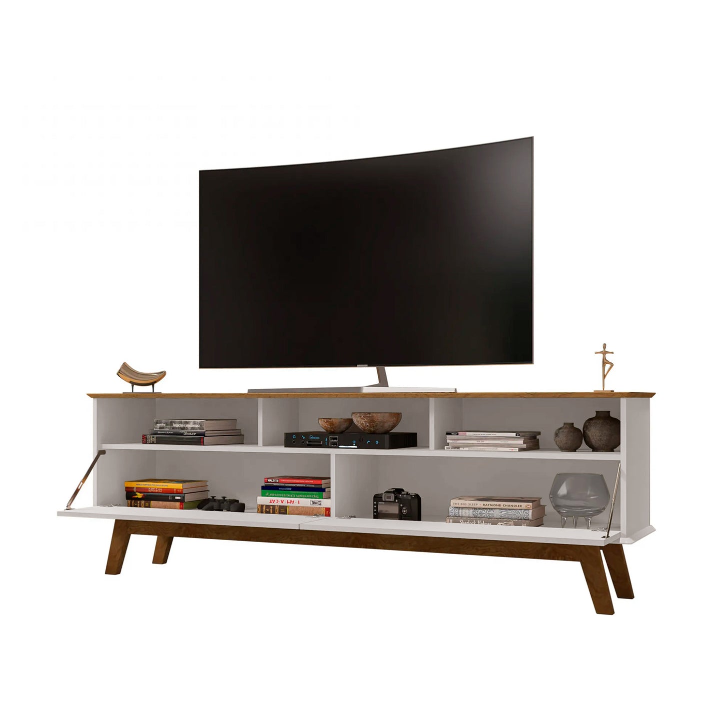 Rack Tv 65" Elegant Canela Blanco Invierno