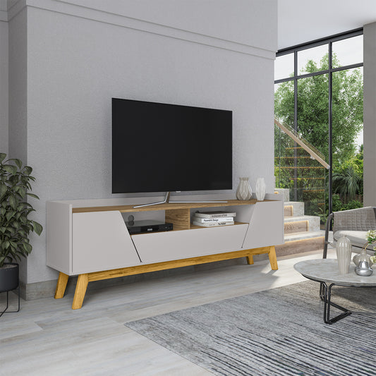 Rack Tv 75" Hoga Florencia Blanco Invierno Canela