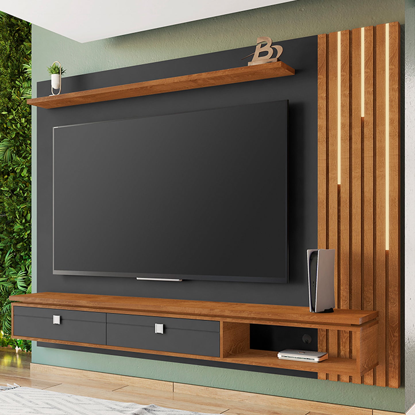 Panel Rack Tv 80" Hanover Negro Natural