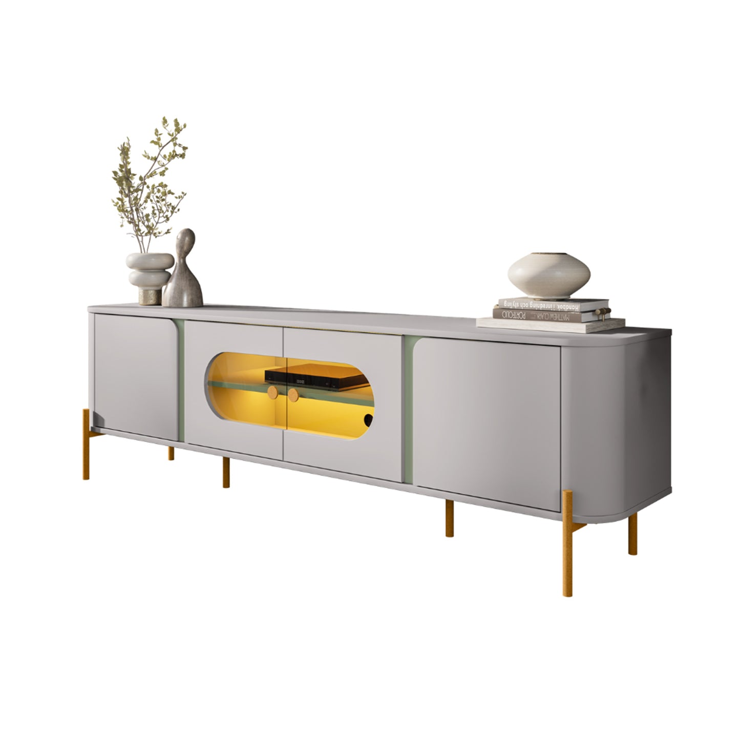 Rack Tv 75" Hoga Juquehy Blanco Invierno Pistacho