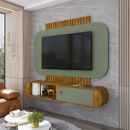 Panel Rack Tv 55" Hoga Jurere Natural Pistacho