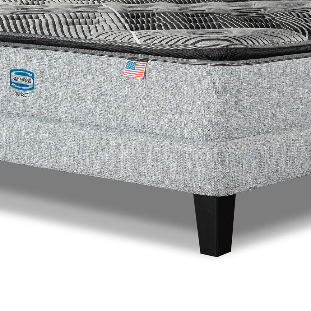 Cama Europea Simmons Sunset 1,5 Plazas Plata