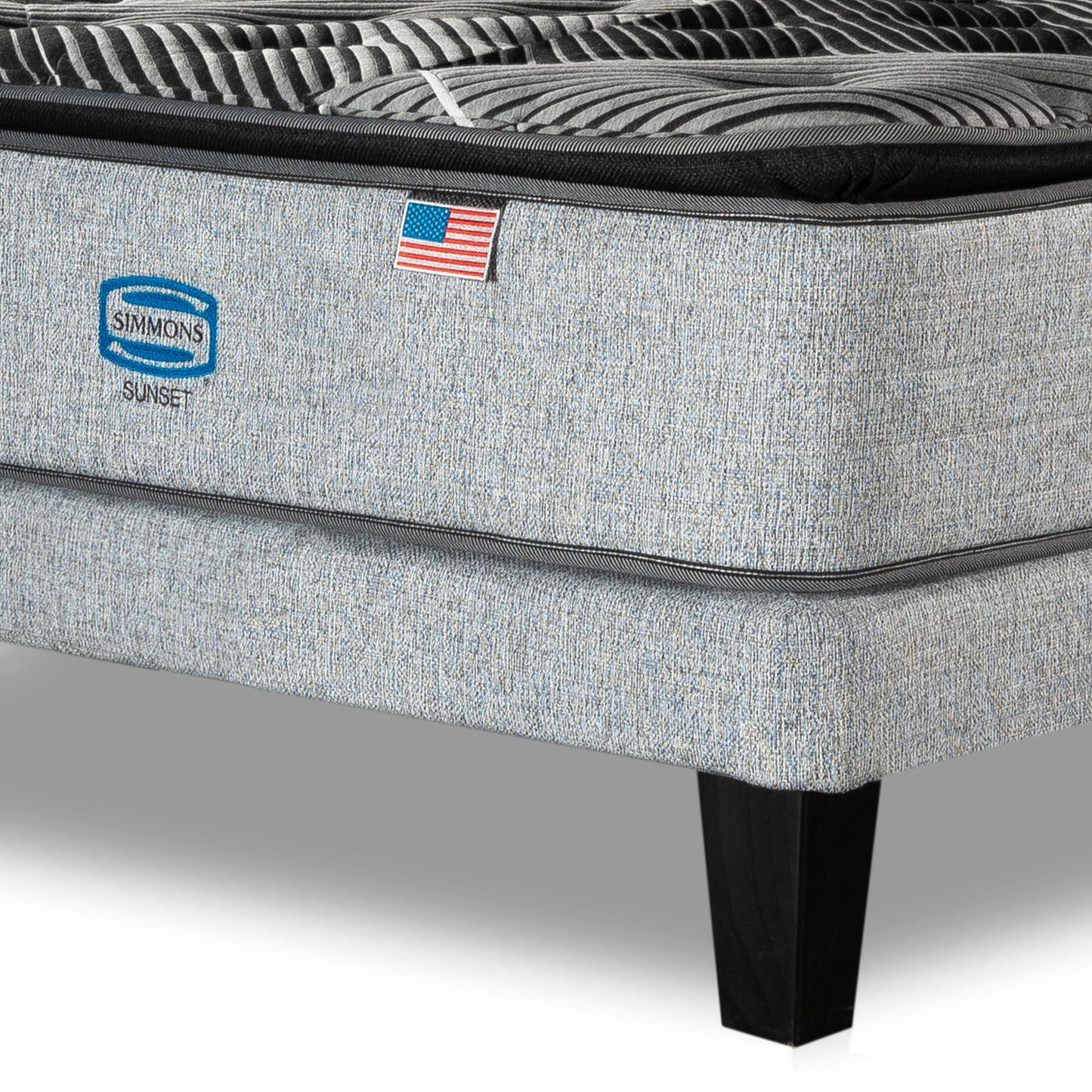 Cama Simmons Sunset 1,5 Plazas + Respaldo Tignes Plata