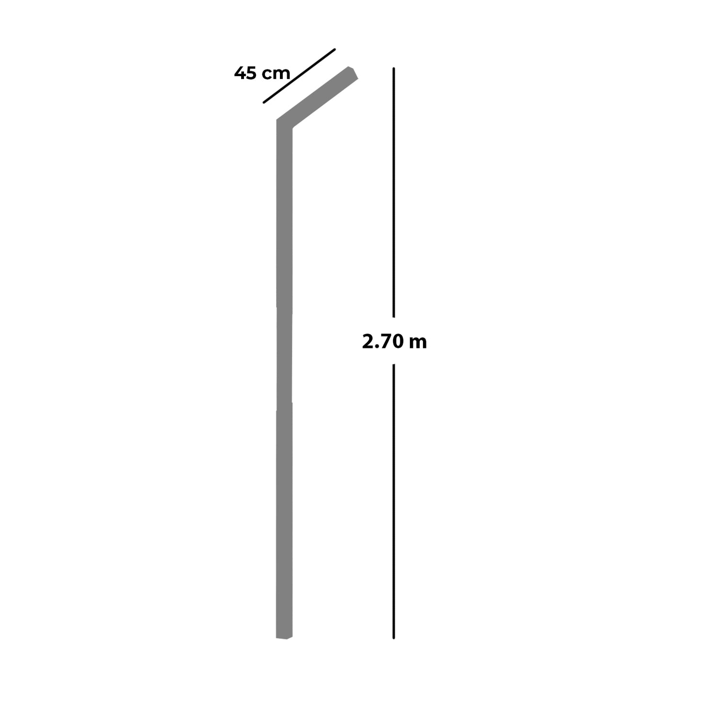 Poste Galvanizado Con Brazo 2.70M