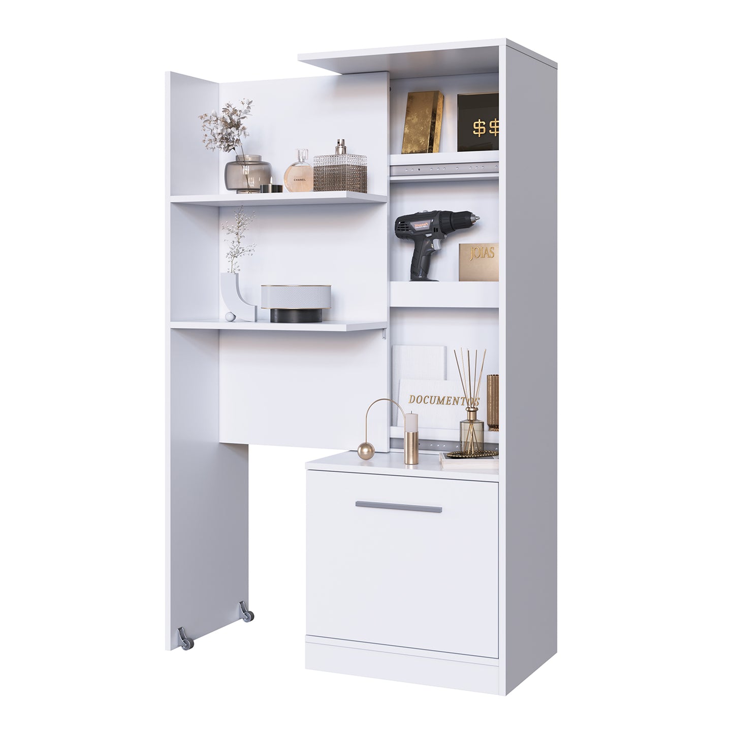 Estante Multiuso Extendible Hoga Lock Blanco