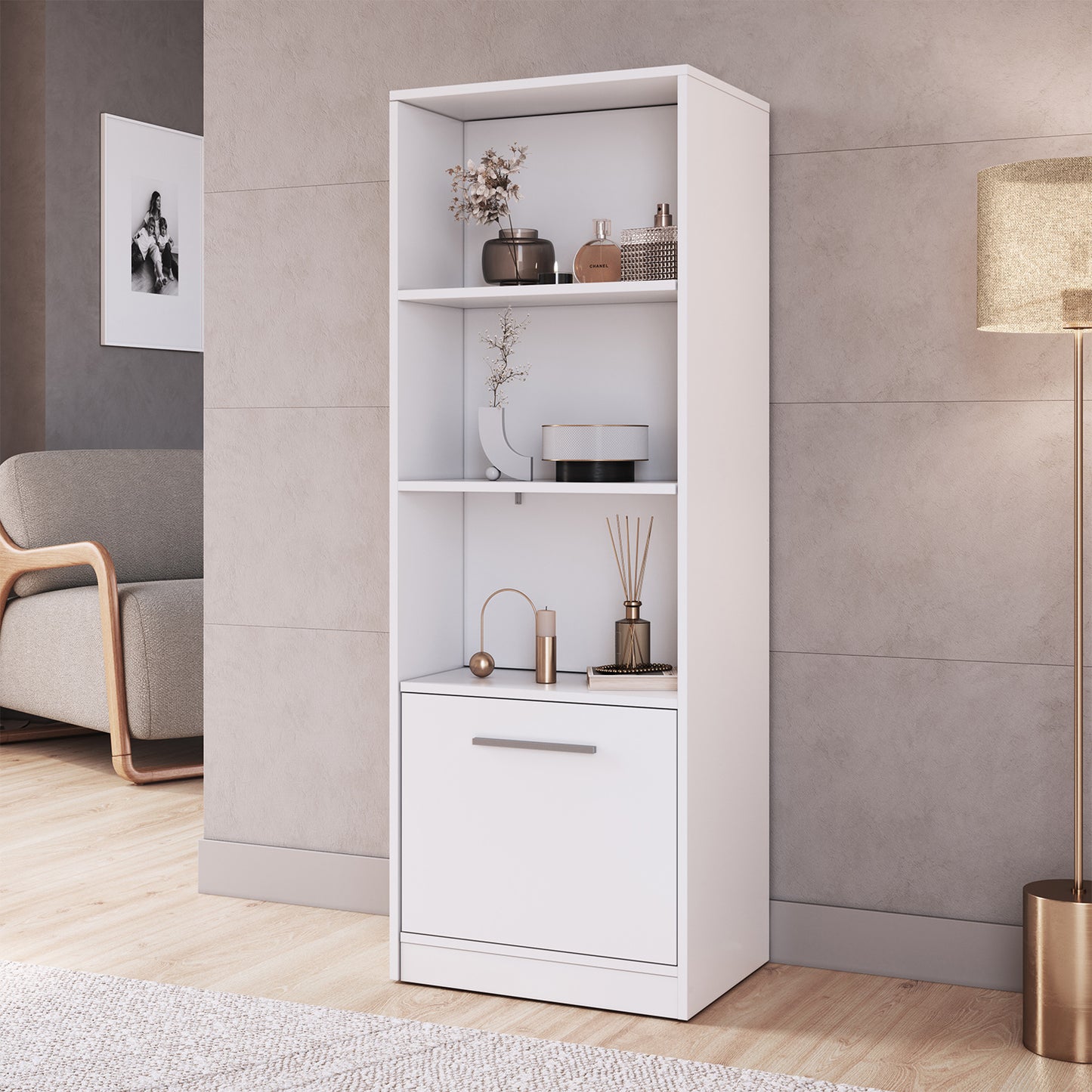 Estante Multiuso Extendible Hoga Lock Blanco