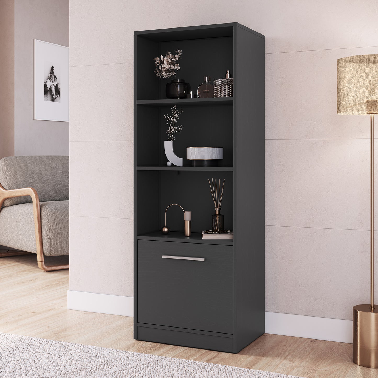 Estante Multiuso Extendible Hoga Lock Gris