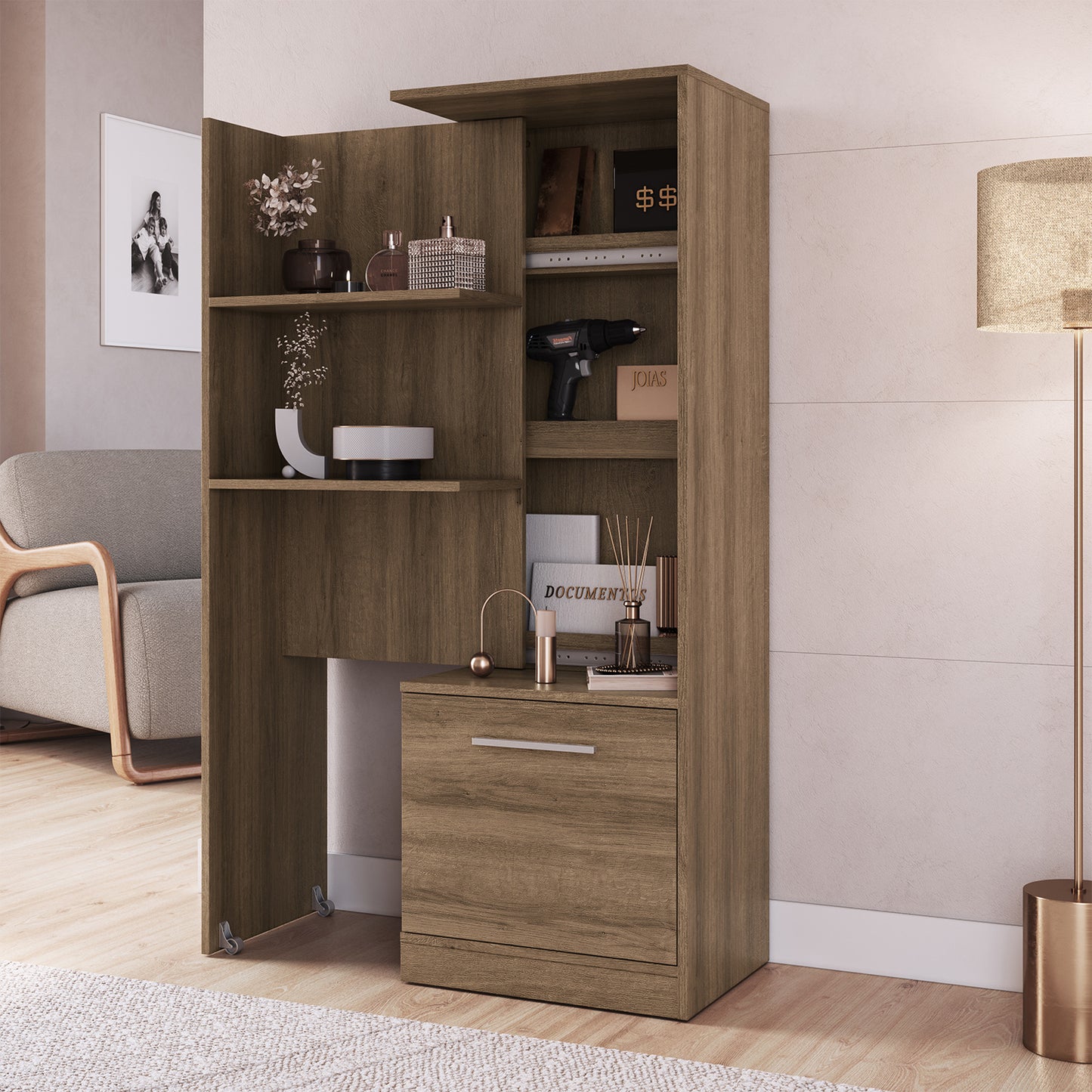 Estante Multiuso Extendible Hoga Lock Miel