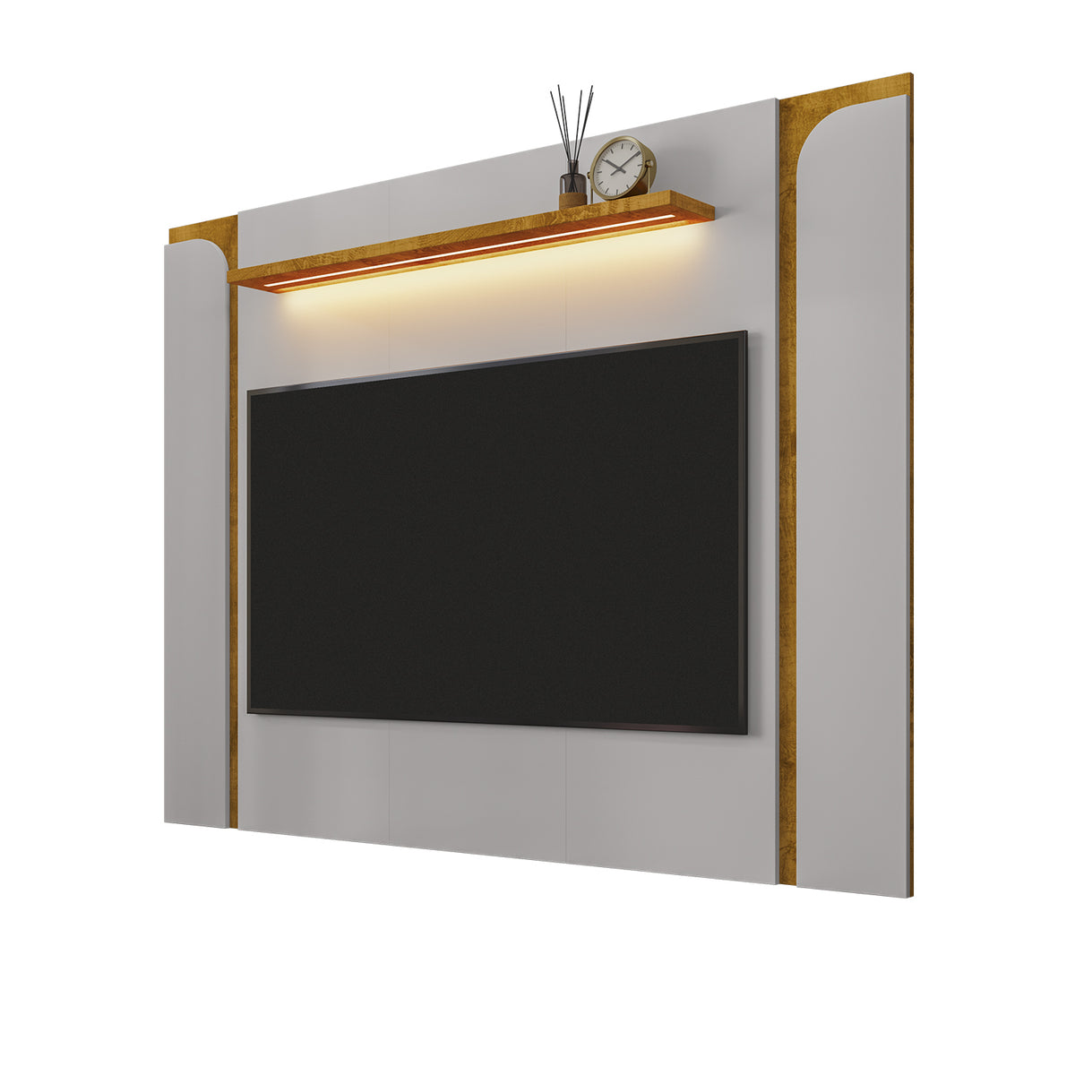 Panel Rack Tv 75" Hoga Maresias Gris Claro Natural