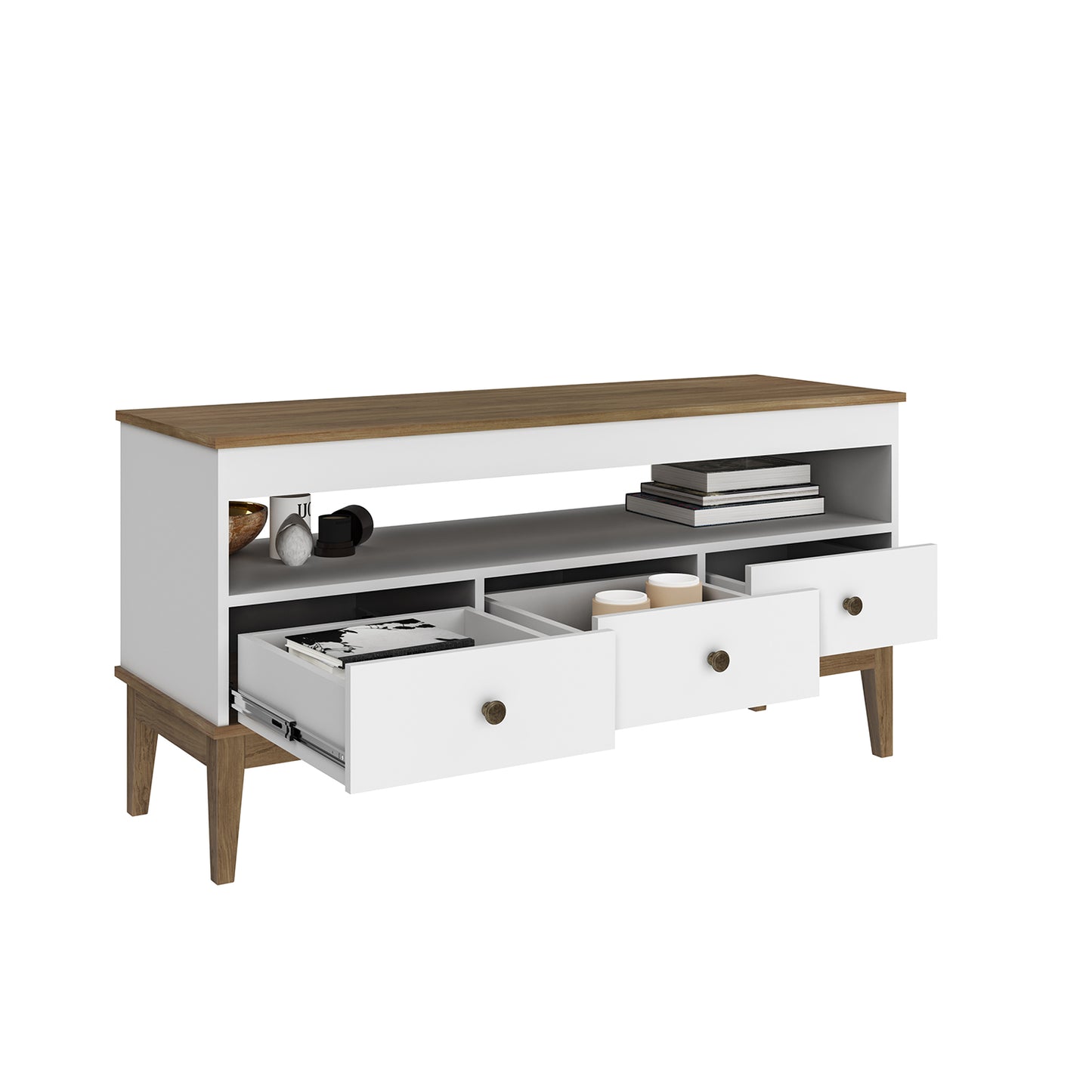 Rack Tv 50" Colonial Miel Blanco