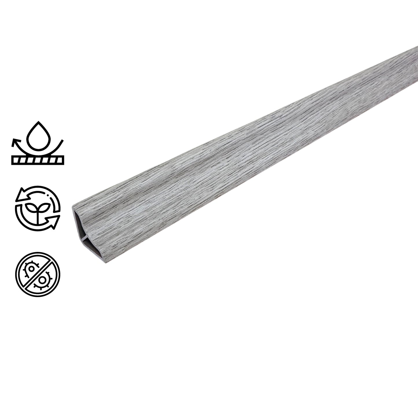 Pack 5 Unidades Cuarto Rodón Concavo 2mt Gris Acero