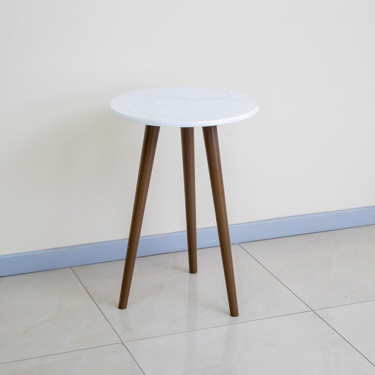 Mesa Lateral Brilha Blanco Marmol