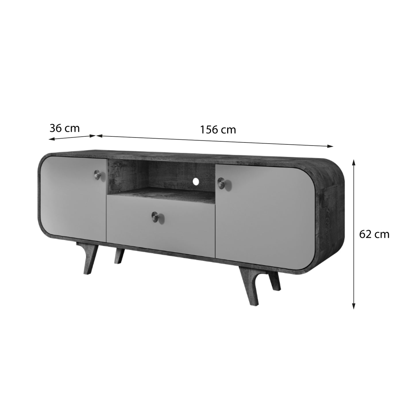 Rack Tv 55" Hoga Noronha Natural Blanco Invierno